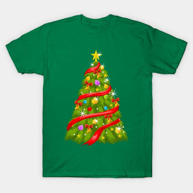 Lit Christmas Tree T-Shirt by Morphart